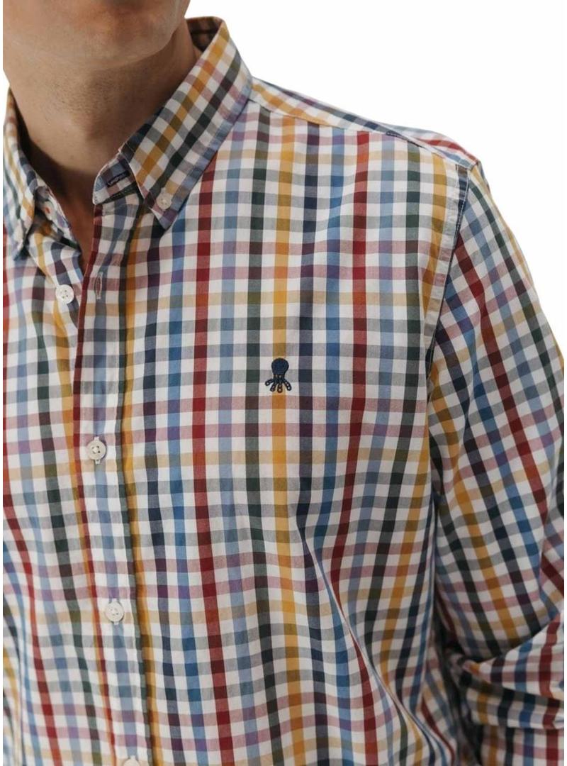 Camisa El Pulpo xadrez grande multicolor para homem.