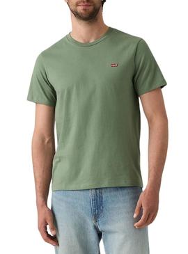 Camiseta Levis Original Housemark verde de louro para homem