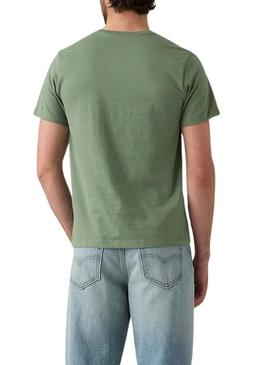Camiseta Levis Original Housemark verde de louro para homem