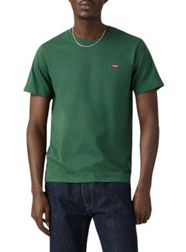 Camiseta Levis Original Housemark verde para homem.