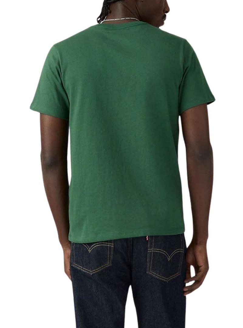 Camiseta Levis Original Housemark verde para homem.