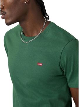 Camiseta Levis Original Housemark verde para homem.