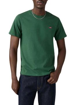 Camiseta Levis Original Housemark verde para homem.