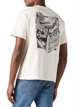 Camiseta Levis Graphic Vintage Fresh branca para homem.