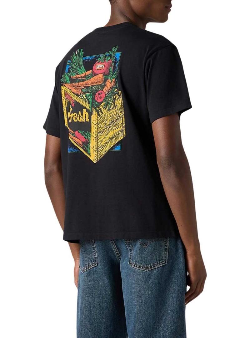 Camiseta Levis Graphic Vintage Fresh preta para homem.