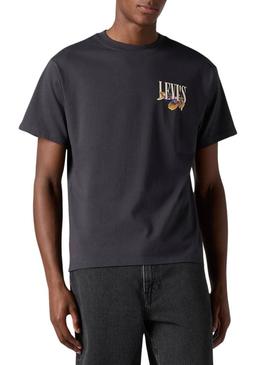 Camiseta Levis Graphic Vintage cinza para homem