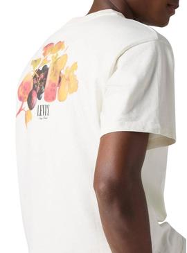 Camiseta Levis Graphic Vintage beige para homem.