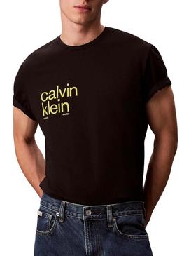 Camisa Calvin Klein círculo preto para homem.