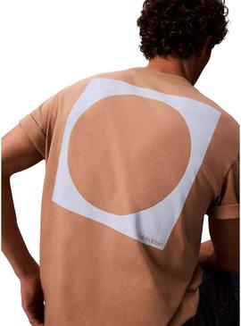 Camiseta Calvin Klein círculo laranja para homem.