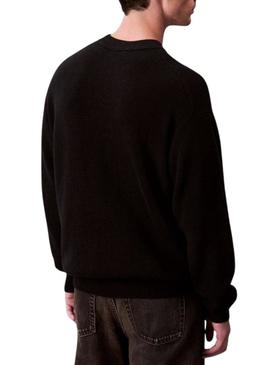 Camisola Calvin Klein Waffle preta para homem