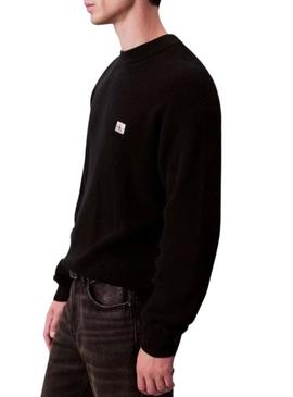 Camisola Calvin Klein Waffle preta para homem