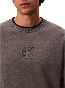 Camisola Calvin Klein Logo cinza para homem