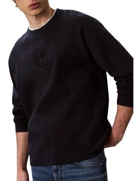 Camisola Calvin Klein com logo marinho para homens.