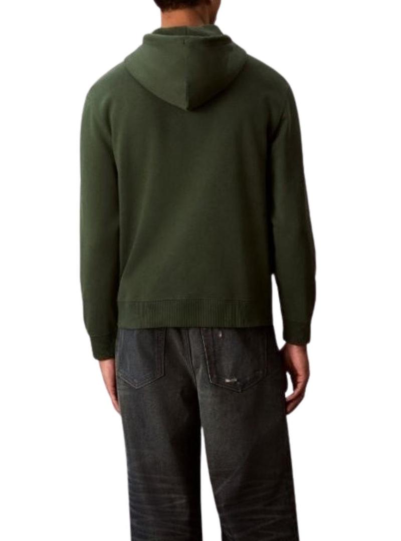 Moletom Calvin Klein Micro Monologo com capuz verde para homem.
