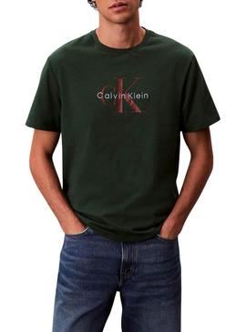 Camiseta Calvin Klein Monologo verde para homem