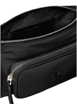 Bolsa Calvin Klein bolsos de nylon satinado preto para mulher
