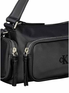 Bolsa Calvin Klein bolsos de nylon satinado preto para mulher