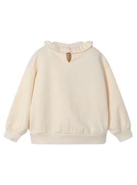 Moletom Mayoral com gola de babado para menina.