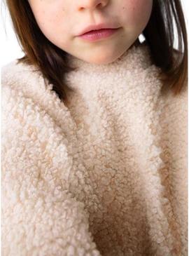 Moletom Mayoral combinado de pele de cordeiro bege para menina