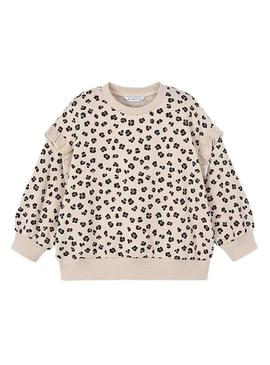 Moletom Mayoral com mangas em babado bege para menina