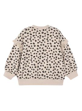 Moletom Mayoral com mangas em babado bege para menina