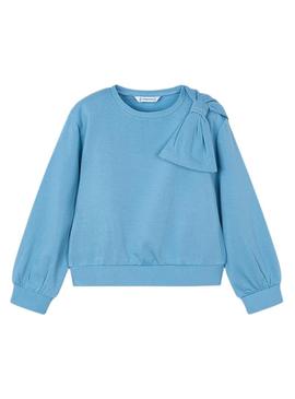 Moletom Mayoral laço azul para menina.