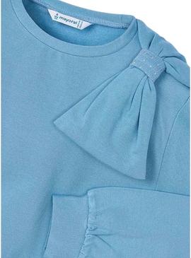 Moletom Mayoral laço azul para menina.