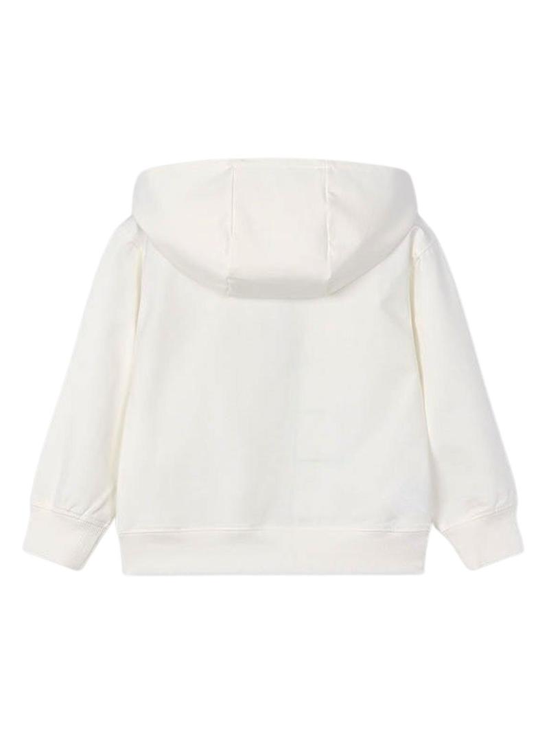 Moletom Mayoral com capuz branco para menino.
