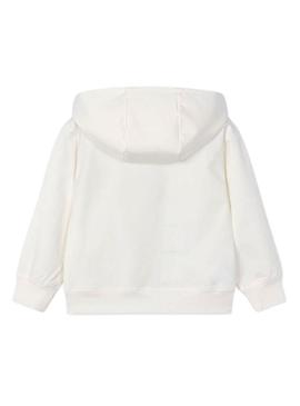 Moletom Mayoral com capuz branco para menino.