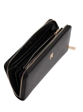 Carteira Tommy Hilfiger Icon Large preta para mulher.