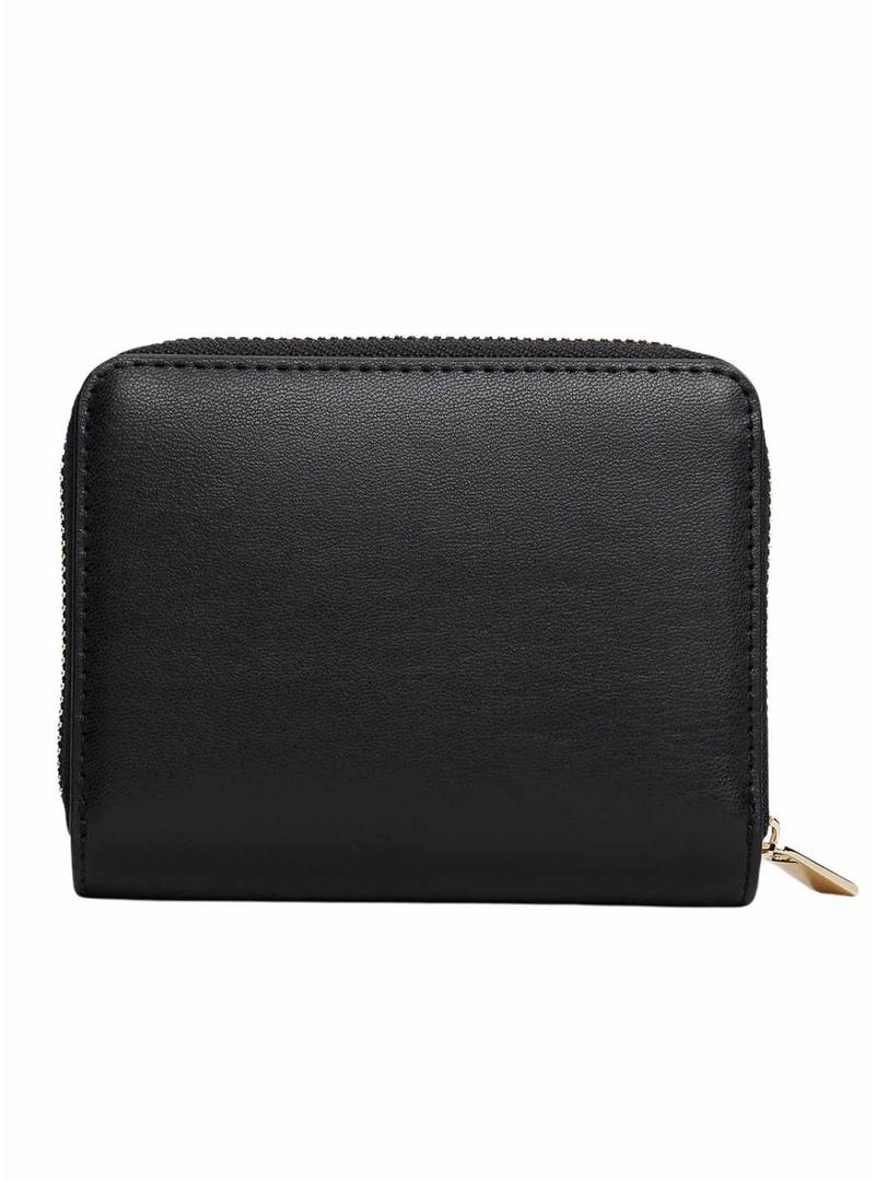 Carteira Tommy Hilfiger Icon preta com aba para mulher.