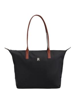Bolsa Tommy Hilfiger tote Popette preta para mulher.