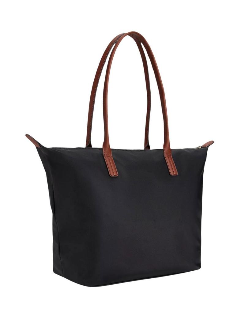 Bolsa Tommy Hilfiger tote Popette preta para mulher.