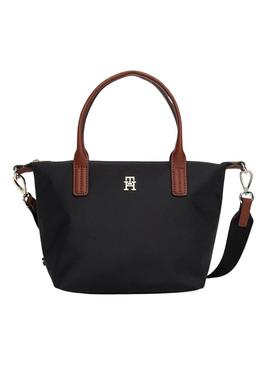 Bolsa Tommy Hilfiger tote Popette mini preta para mulher.