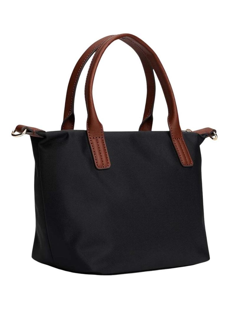 Bolsa Tommy Hilfiger tote Popette mini preta para mulher.
