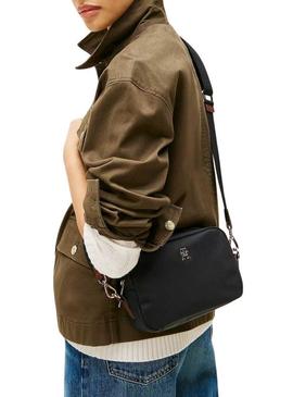 Bolsa a tiracolo Tommy Hilfiger Popette preta para mulher