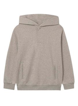 Moletom Mayoral com capuz e abertura com botões bege para menino.