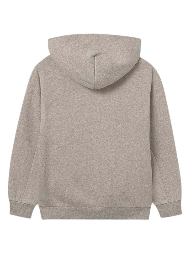 Moletom Mayoral com capuz e abertura com botões bege para menino.