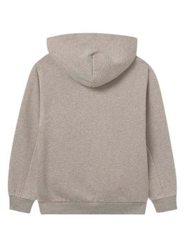 Moletom Mayoral com capuz e abertura com botões bege para menino.