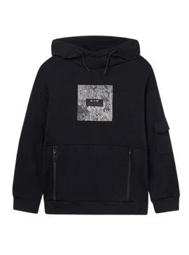 Moletom Mayoral preto contrastante para menino.