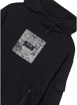 Moletom Mayoral preto contrastante para menino.