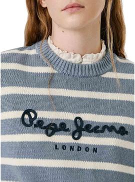 Camiseta Pepe Jeans Caprice listrada azul para mulher.