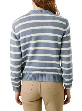 Camiseta Pepe Jeans Caprice listrada azul para mulher.