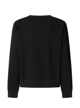 Moletom Pepe Jeans Barny com pedrarias preto para mulher.