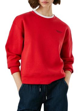 Moletom Pepe Jeans Babi gola redonda vermelho para mulher