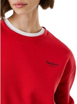 Moletom Pepe Jeans Babi gola redonda vermelho para mulher