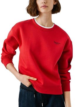 Moletom Pepe Jeans Babi gola redonda vermelho para mulher