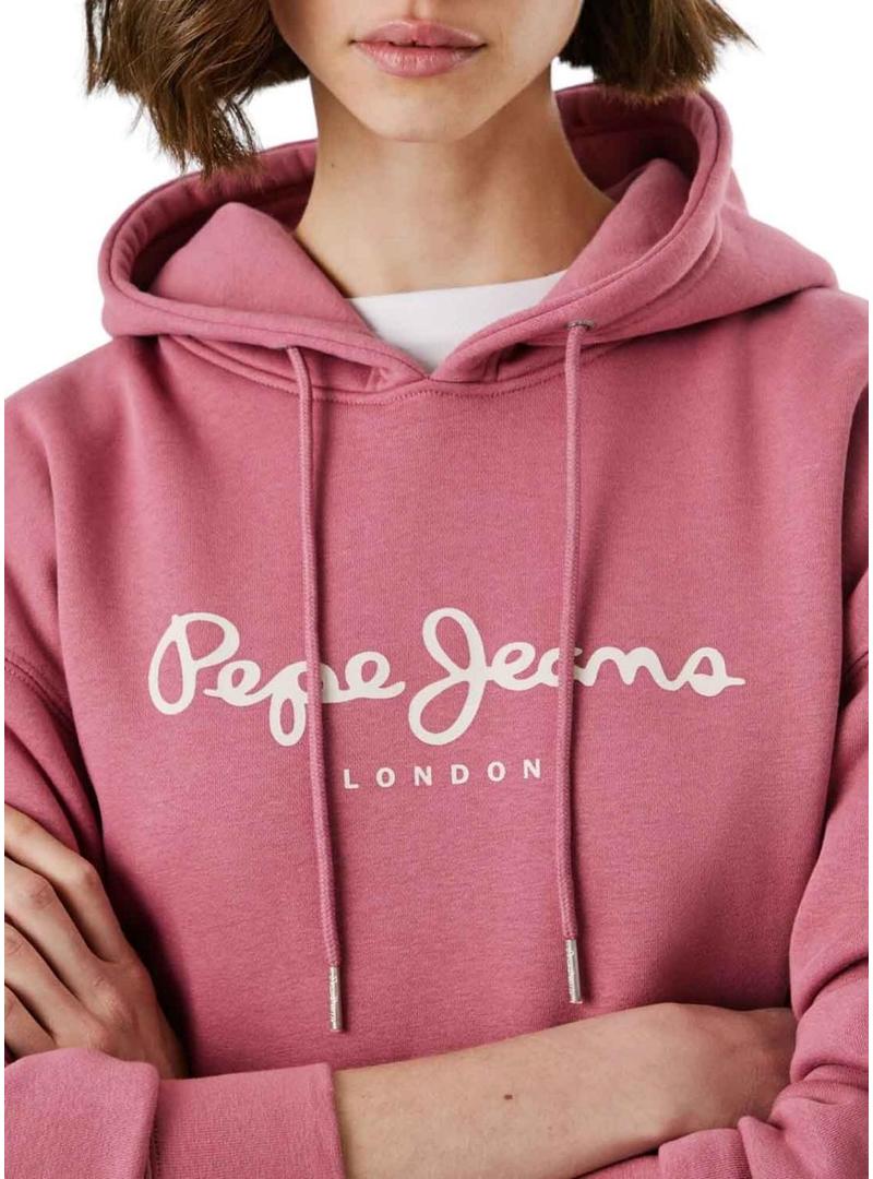 Moletom Pepe Jeans Baddy com capuz rosa para mulher