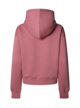 Moletom Pepe Jeans Baddy com capuz rosa para mulher
