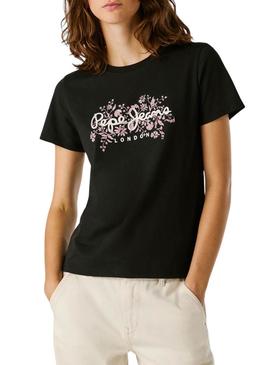 Camiseta Pepe Jeans Bero preta para mulher